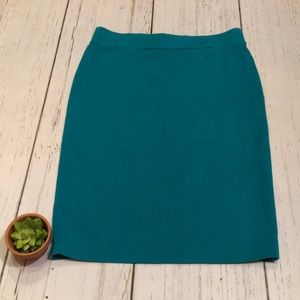 Teal tight-fitted skirt